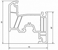СМ 223 Techno Створка оконная 70мм (6,5 м) бел.